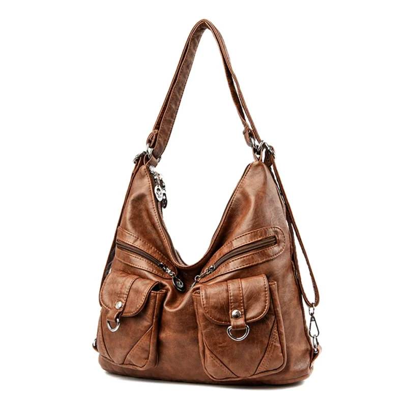 Designer 3 In 1 Vintage Leather Rucksack Backpack - Image 12