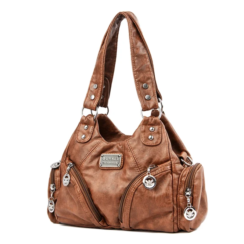 Luxury Vintage Designer Soft Leather Shoulder Top-handle Bags - Image 7