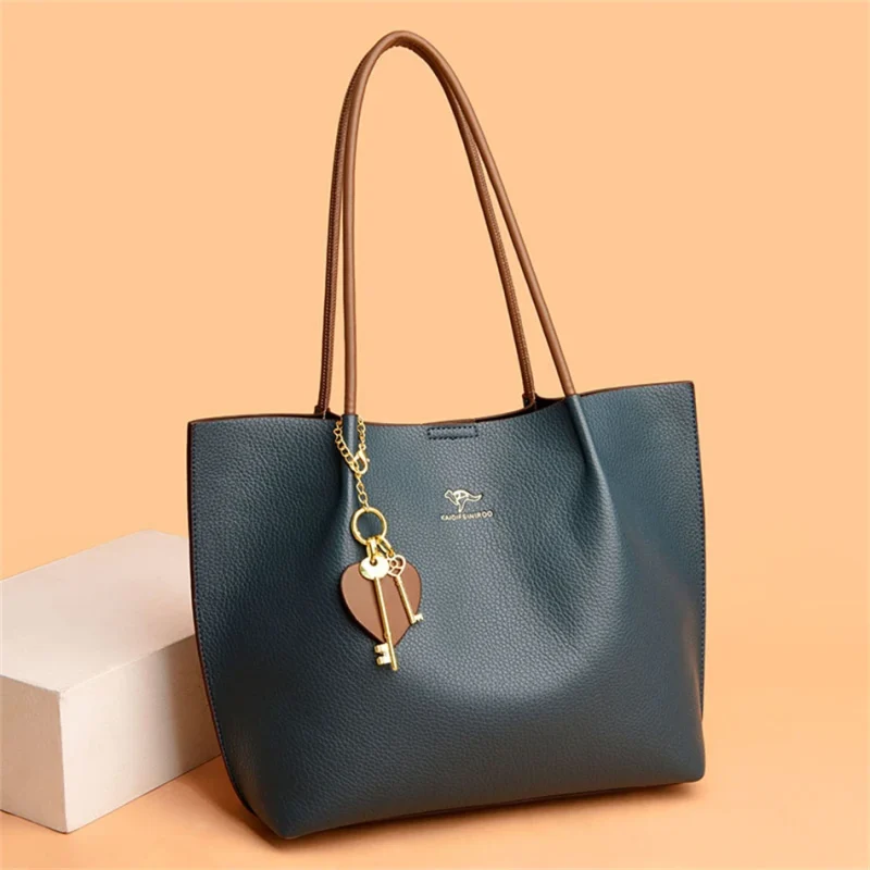 Leisure Soft Leather Large Capacity Shopping Shoulder Bags - Image 14