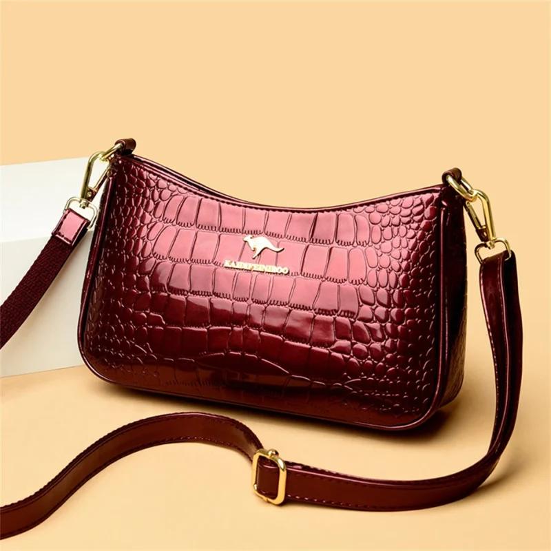 High Quality Patent Vintage Elegant Female Crossbody Messenger Bag - Image 11