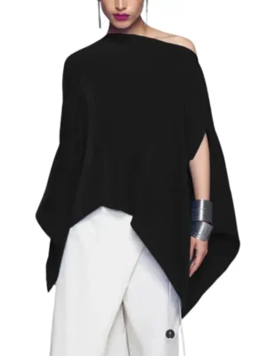 Asymmetric Batwing Sleeves Blouse