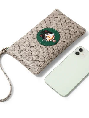 High Quality Pvc Green Cat Clutch Bag