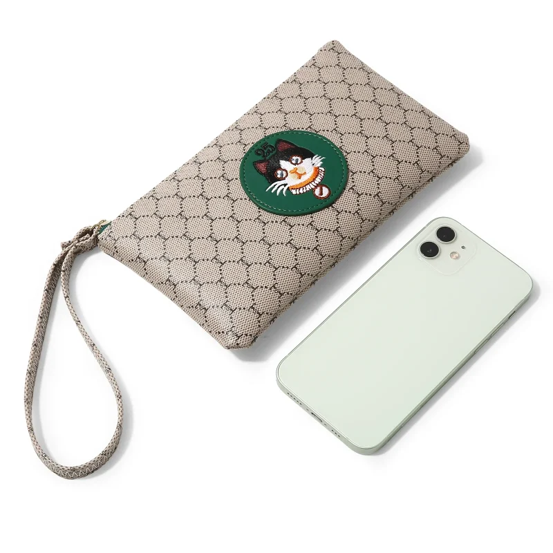High Quality Pvc Green Cat Clutch Bag