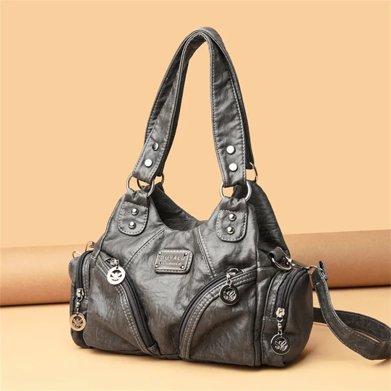 Luxury Vintage Designer Soft Leather Shoulder Top-handle Bags - Image 3