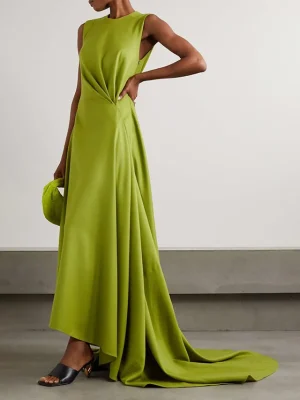 Solid Color Sleeveless Gowns Long Dress