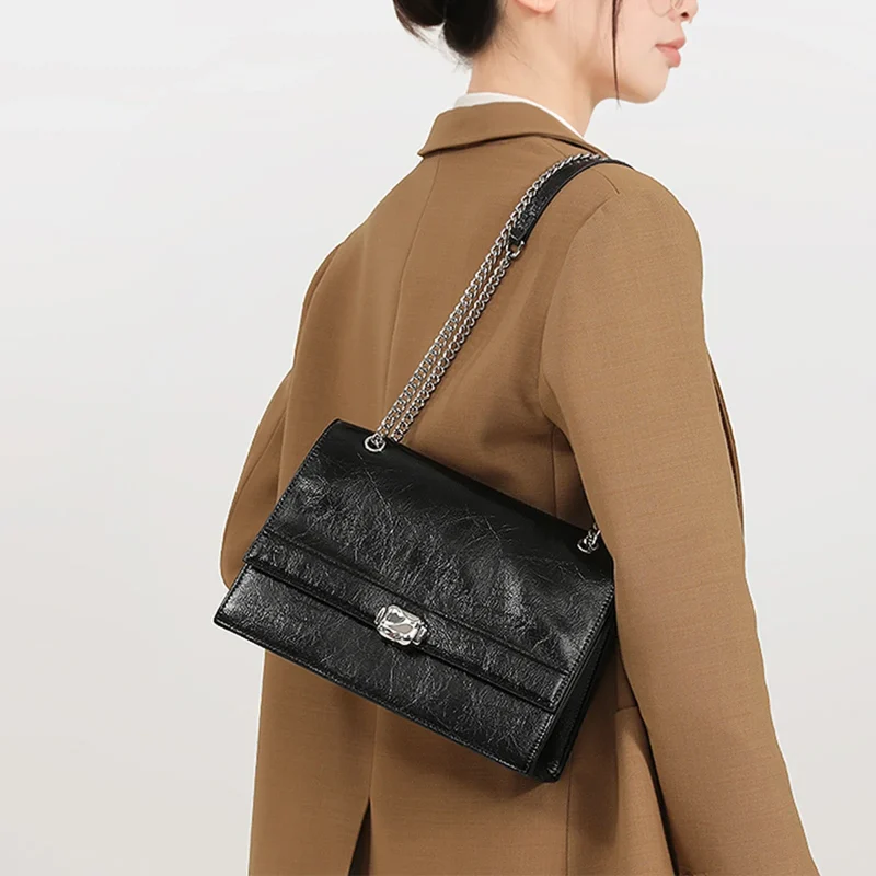 Luxury Genuine Leather Crossbody Bag - Image 8