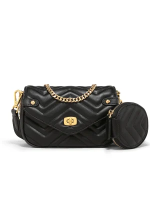 High-Quality Quilted Genuine Leather Shoulder Bag with Chain Strap