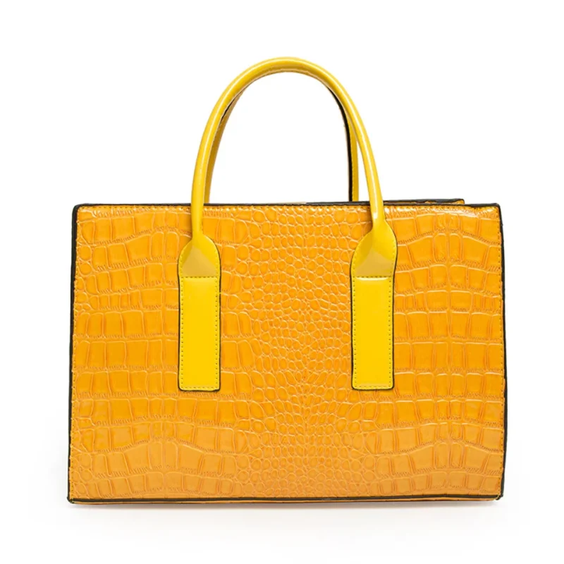 Large Capacity Crocodile Pattern Women Shoulder Tote Bag - Image 14