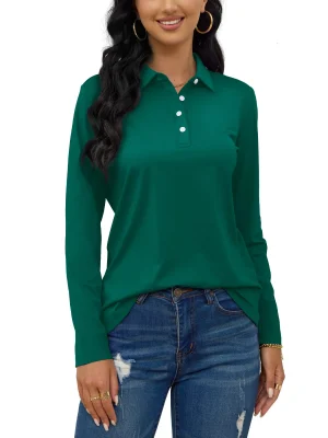 Eco Long Sleeve Button Down Polo T-shirts