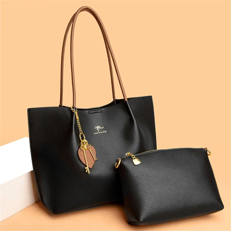 Leisure Soft Leather Large Capacity Shopping Shoulder Bags - Image 9