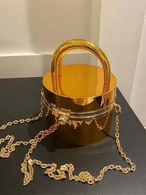 High Quality Gold Box Handbag