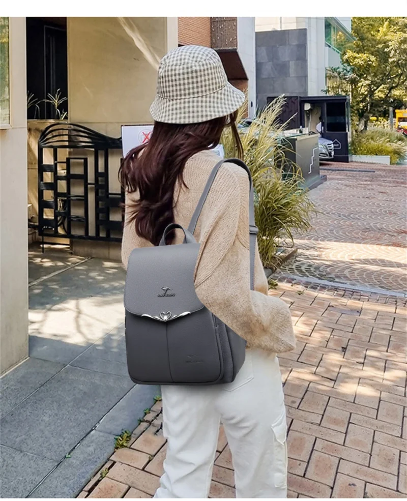 Luxury Women Chic Eco-Friendly Backpack: Women's PU Leather - Image 9