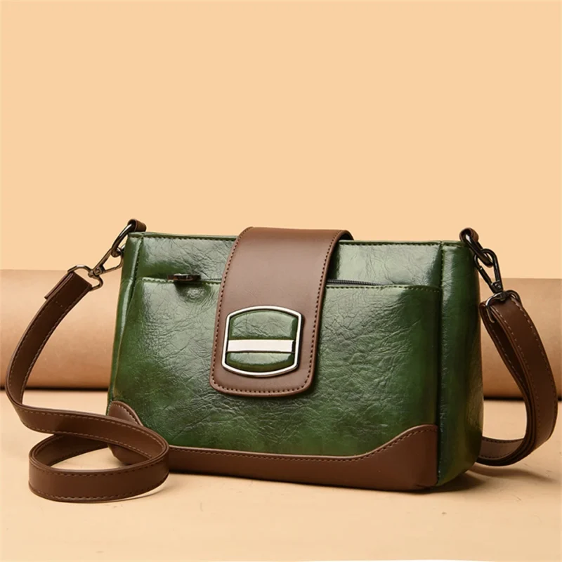 Designer High Quality Retro Oil Wax Skin Leather Shoulder Crossbody Bag - Image 14