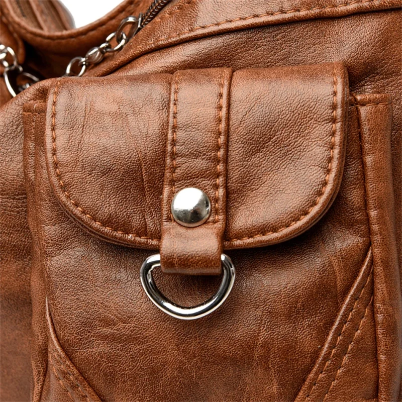 Designer 3 In 1 Vintage Leather Rucksack Backpack - Image 13