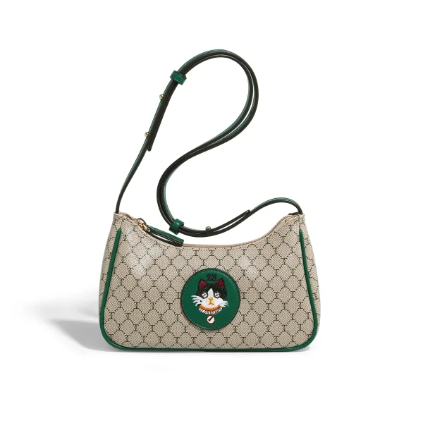 Eco Embroidery Green Cat Series Shoulder Bag