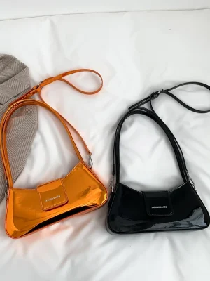 Single Shoulder Moon Bag Armpit Purse Bright Color Bag