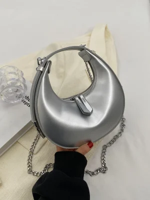 Leather Moon Design Shoulder Bag