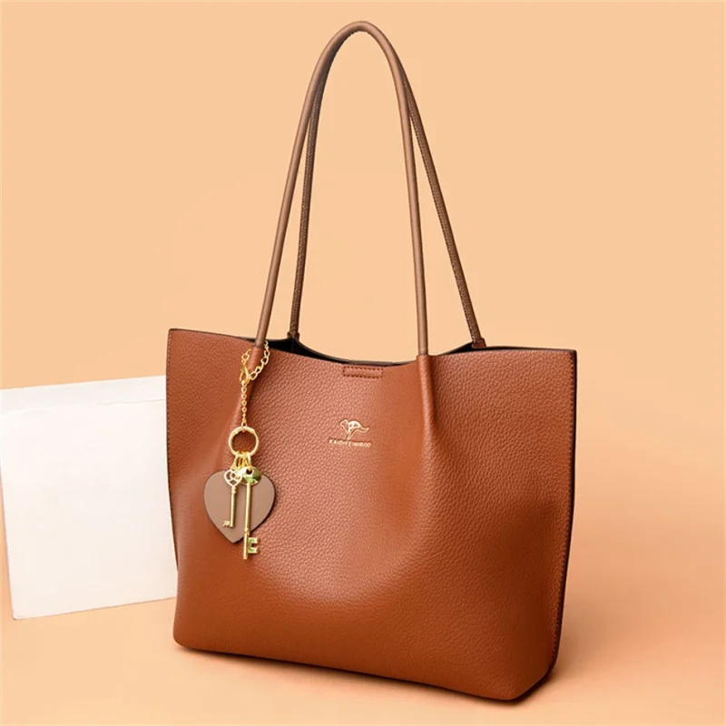 Leisure Soft Leather Large Capacity Shopping Shoulder Bags - Image 11
