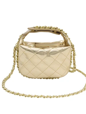 Designer Luxury Mini Sling  Shiny Gold Leather