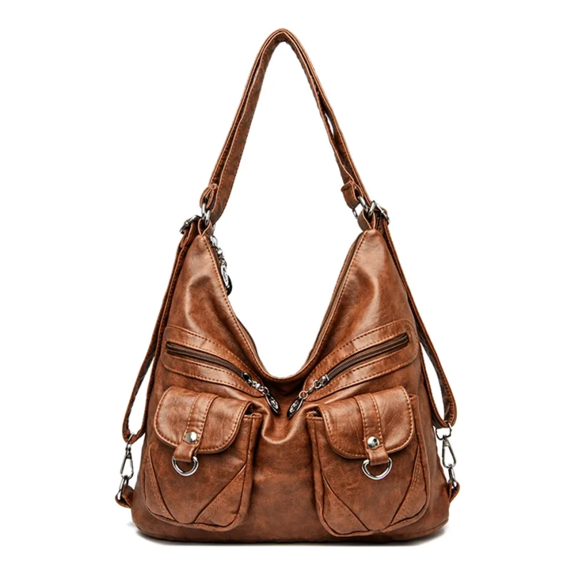 Designer 3 In 1 Vintage Leather Rucksack Backpack - Image 11