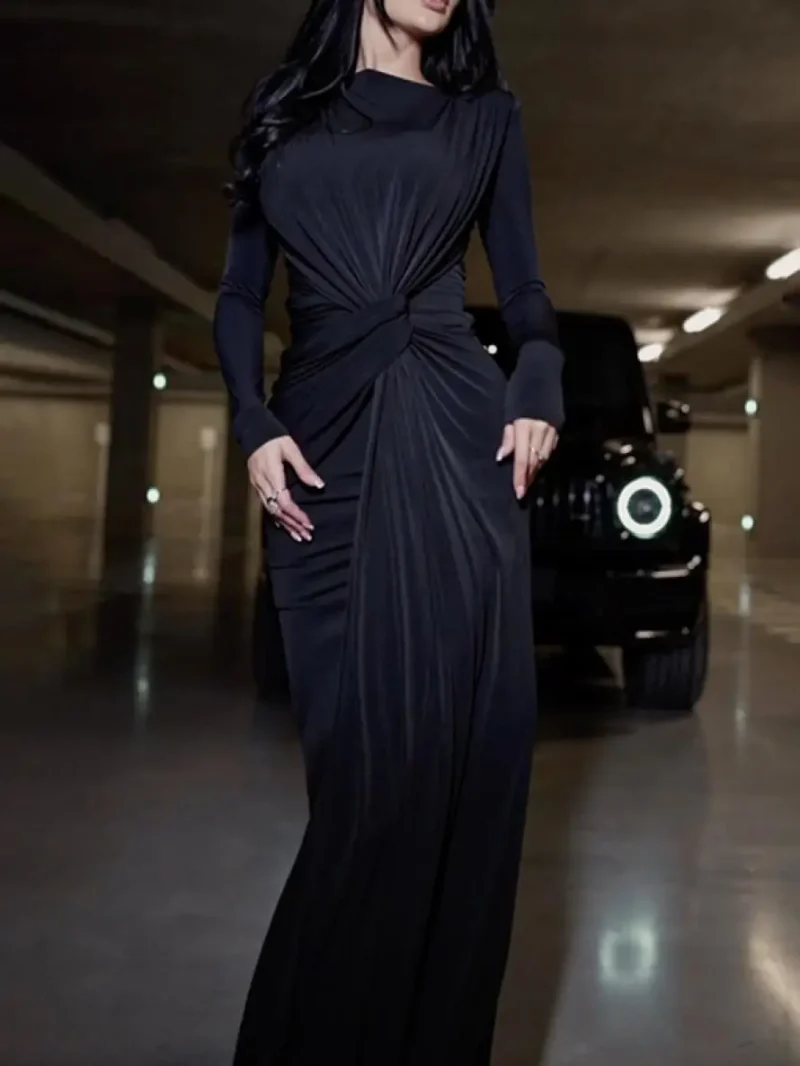 Solid Color Elegant Party Evening Cocktail Dress - Image 8