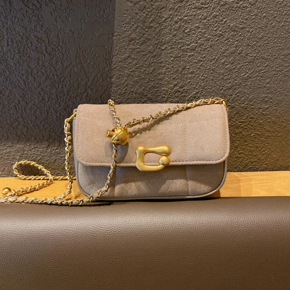 Stylish Chain Crossbody Retro Suede Shoulder Bag