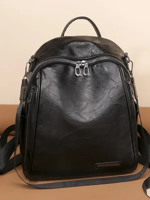 High Quality Soft Leather Korean Rucksack Leisure Bag