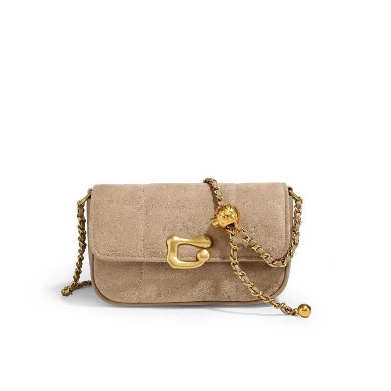 Stylish Chain Crossbody Retro Suede Shoulder Bag - Image 7