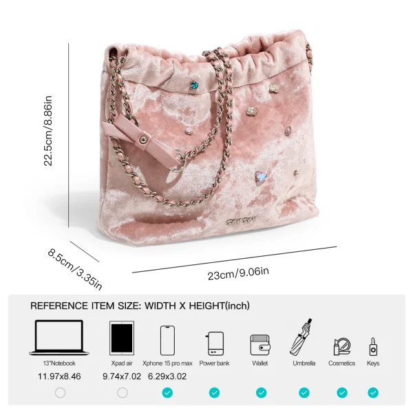 Pink Diamante Embellished Bucket Bag - Image 5