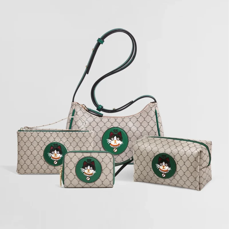 Eco Cat Embroidery Combo Bag Set