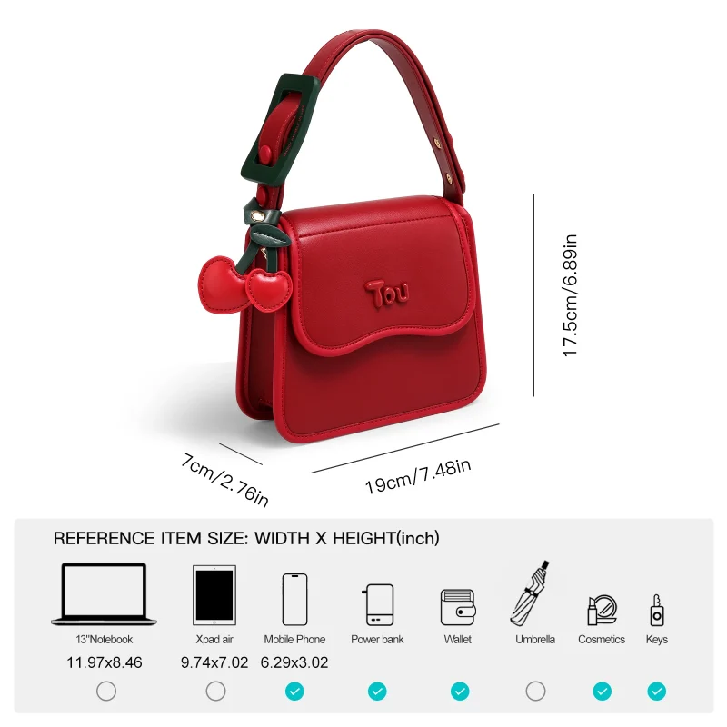 Cherry Decor Wedding Bride Red Purse - Image 3