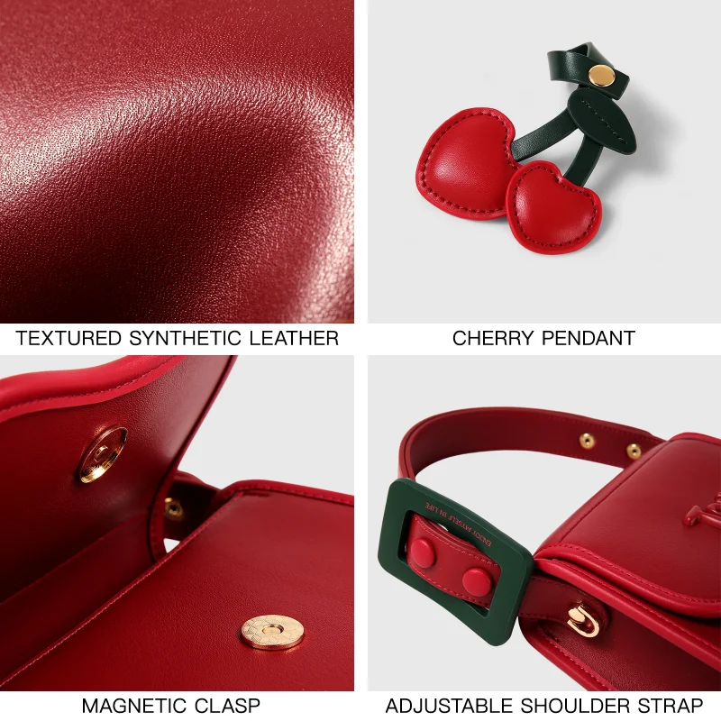 Cherry Decor Wedding Bride Red Purse - Image 5