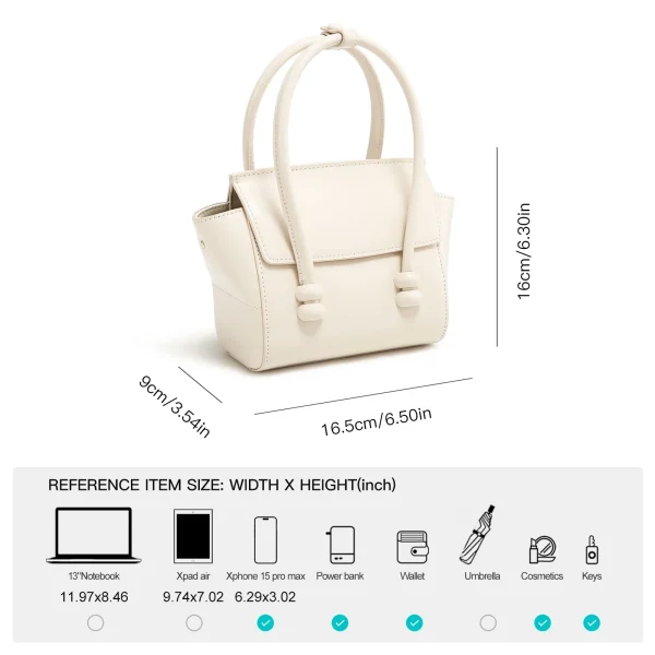 Genuine Leather Large Capacity Scalable Handbag - Image 5