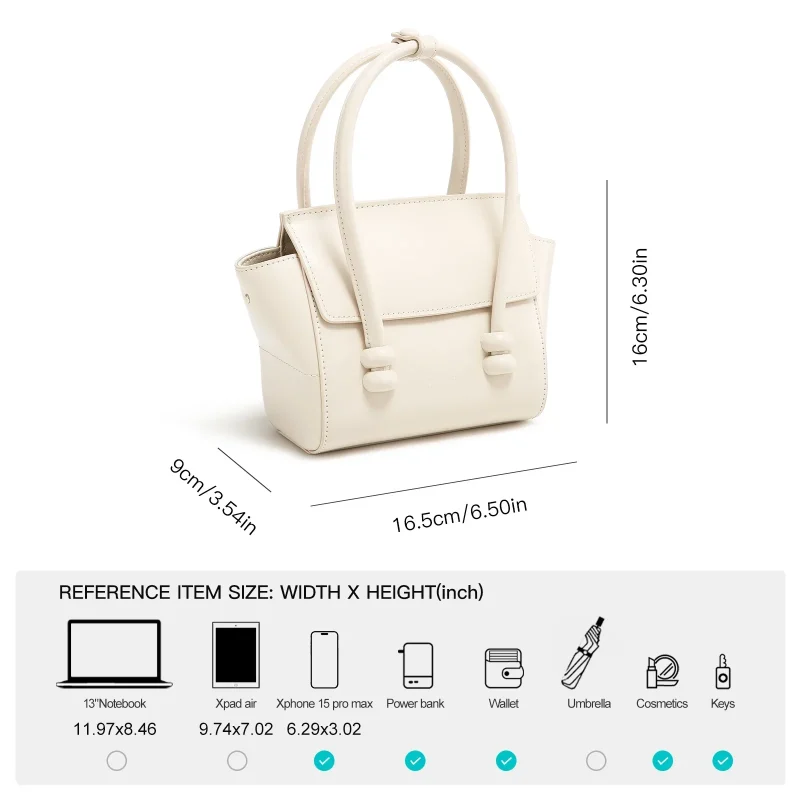 Genuine Leather Large Capacity Scalable Handbag - Image 5