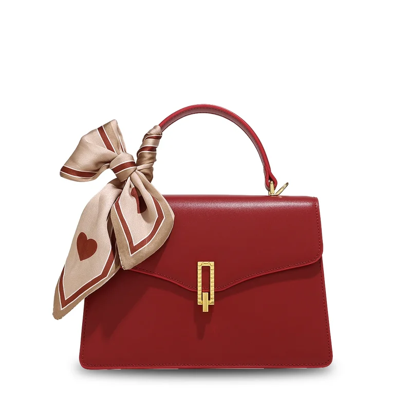 Eco Genuine Split Leather Crossbody Square Handbag - Image 3