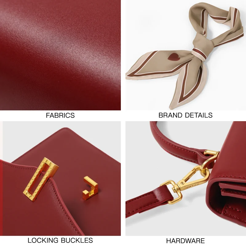 Eco Genuine Split Leather Crossbody Square Handbag - Image 7