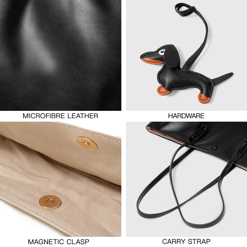 Large Capacity Leather Cute Charm bag - Image 4