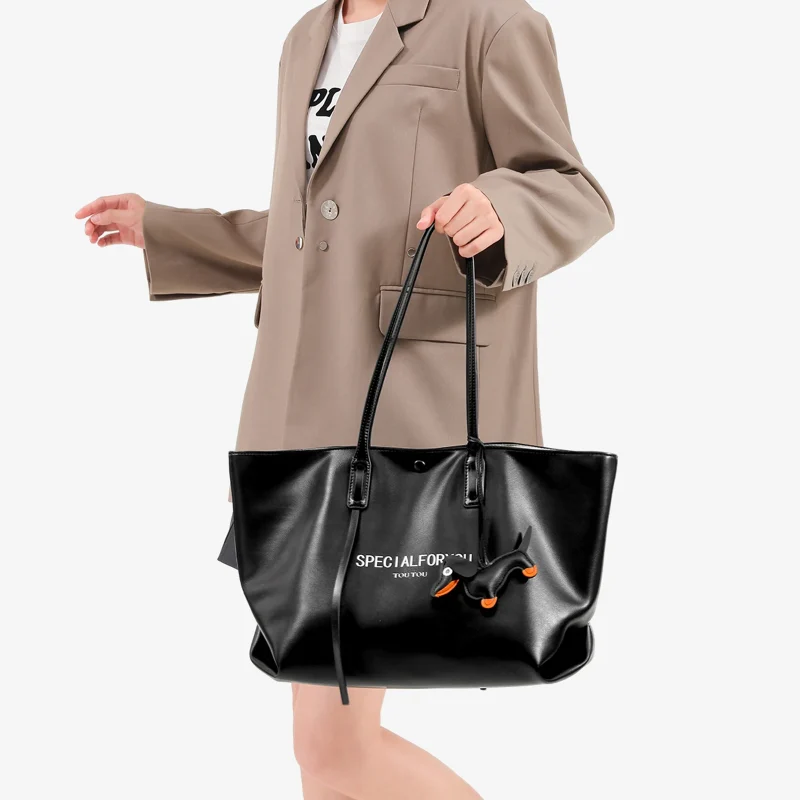 Large Capacity Leather Cute Charm bag - Image 6