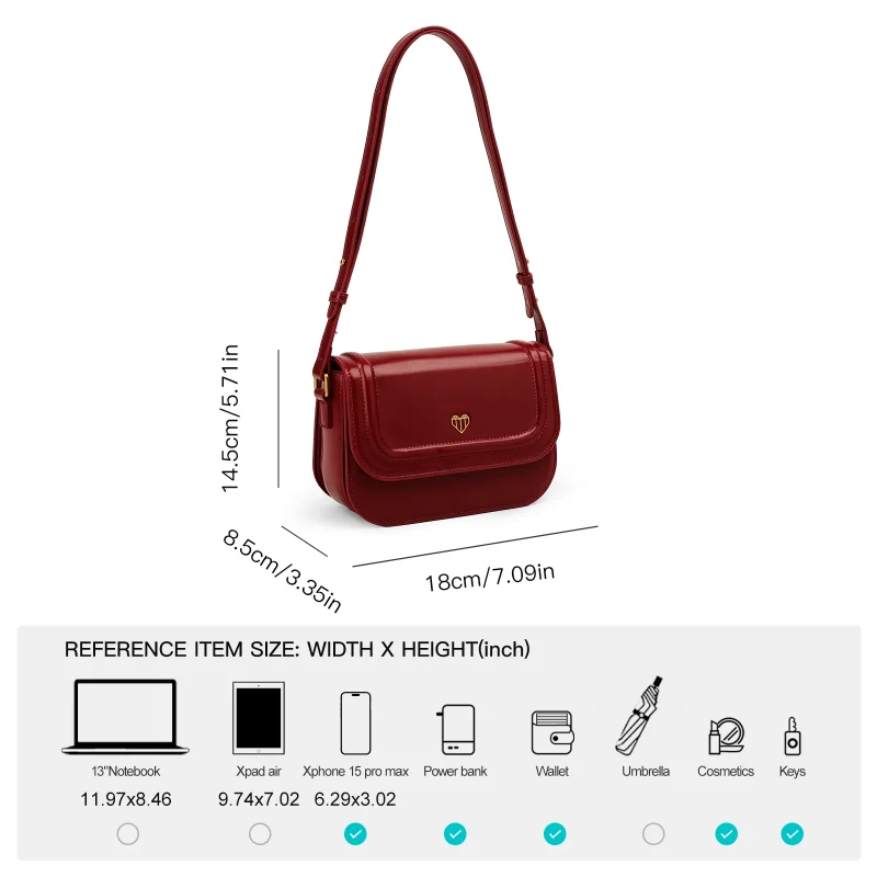 Delicate Metal Love Heart Flap Small Square Bag - Image 3
