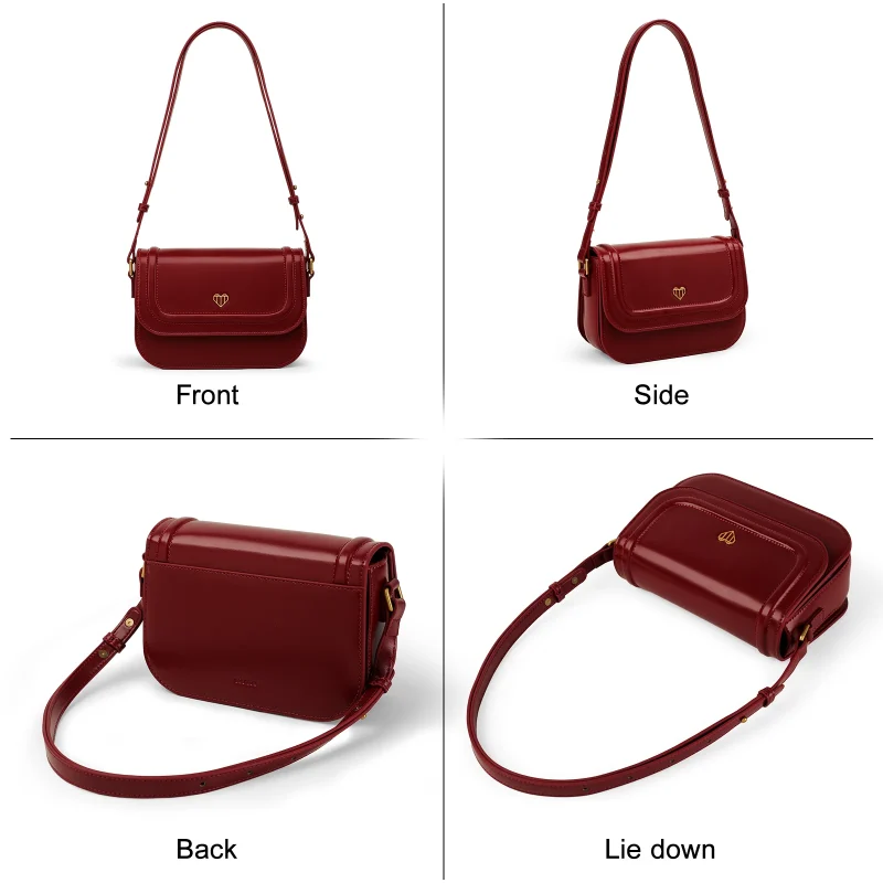 Delicate Metal Love Heart Flap Small Square Bag - Image 4