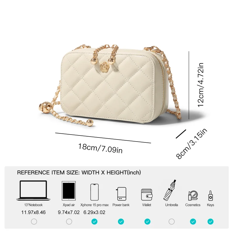 Luxury Quilted Original Hardware Embellished Crossbody Bag - Image 3