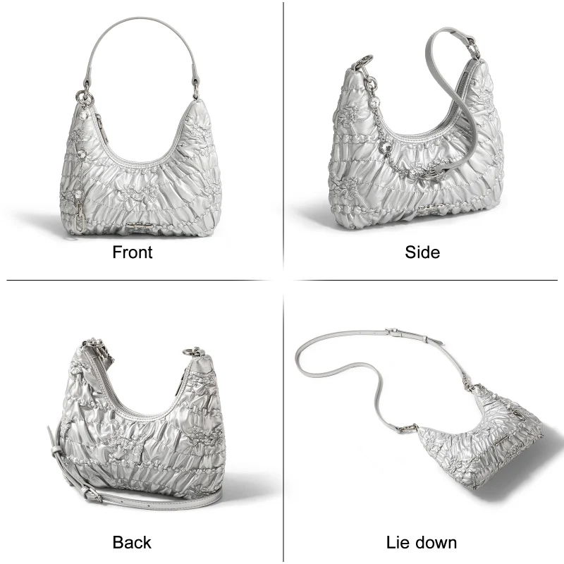 Silvery Shoulder Commuter Handbag - Image 6