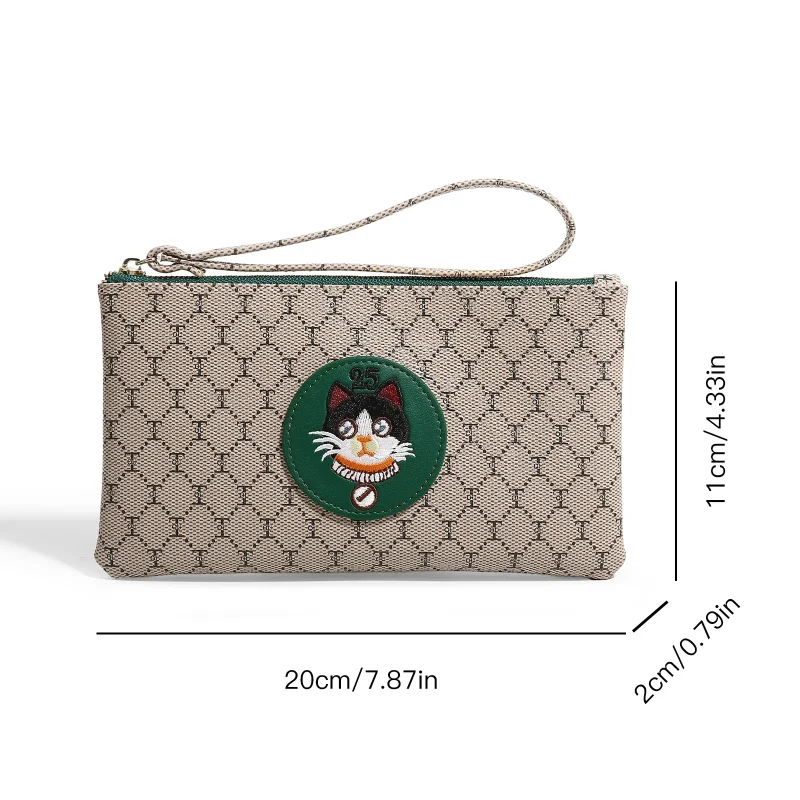 High Quality Pvc Green Cat Clutch Bag - Image 5
