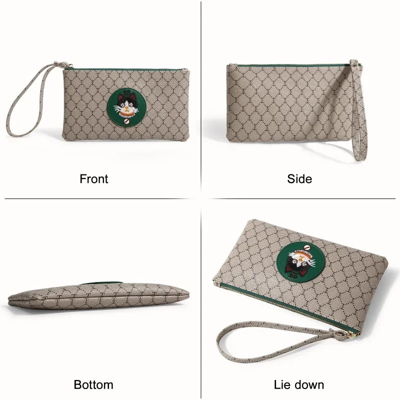 High Quality Pvc Green Cat Clutch Bag - Image 7