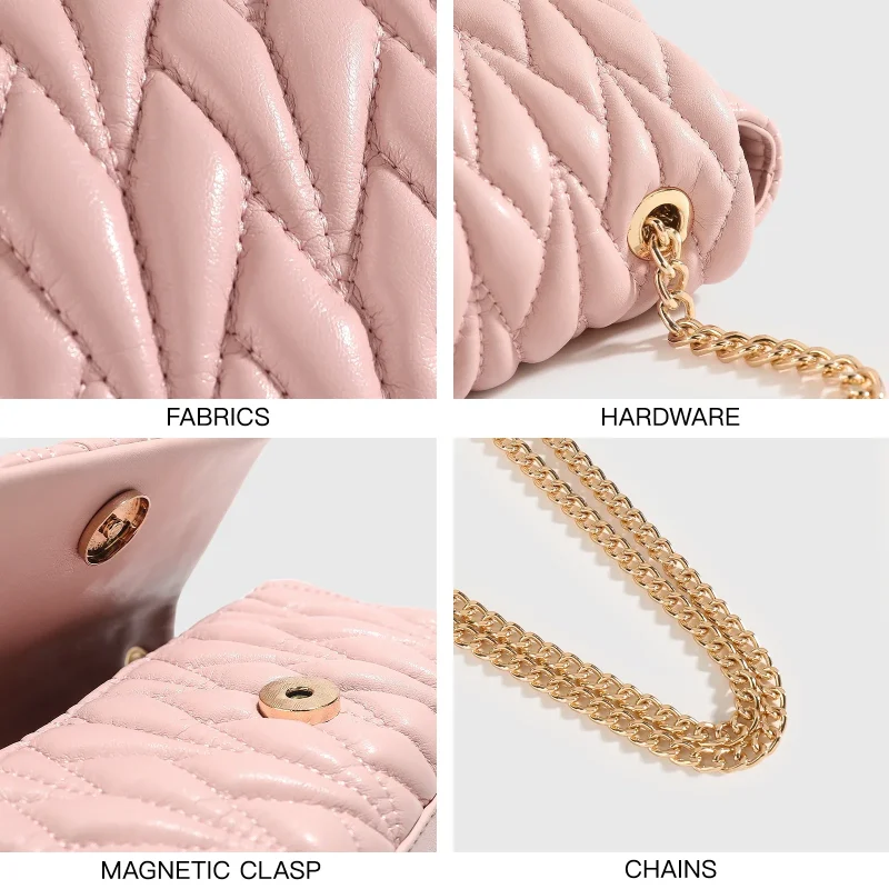 Eco High-Quality Quilted Chain Strap Crossbody Bag - Image 6