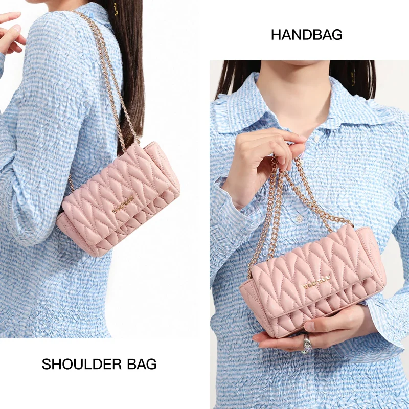 Eco High-Quality Quilted Chain Strap Crossbody Bag - Image 7