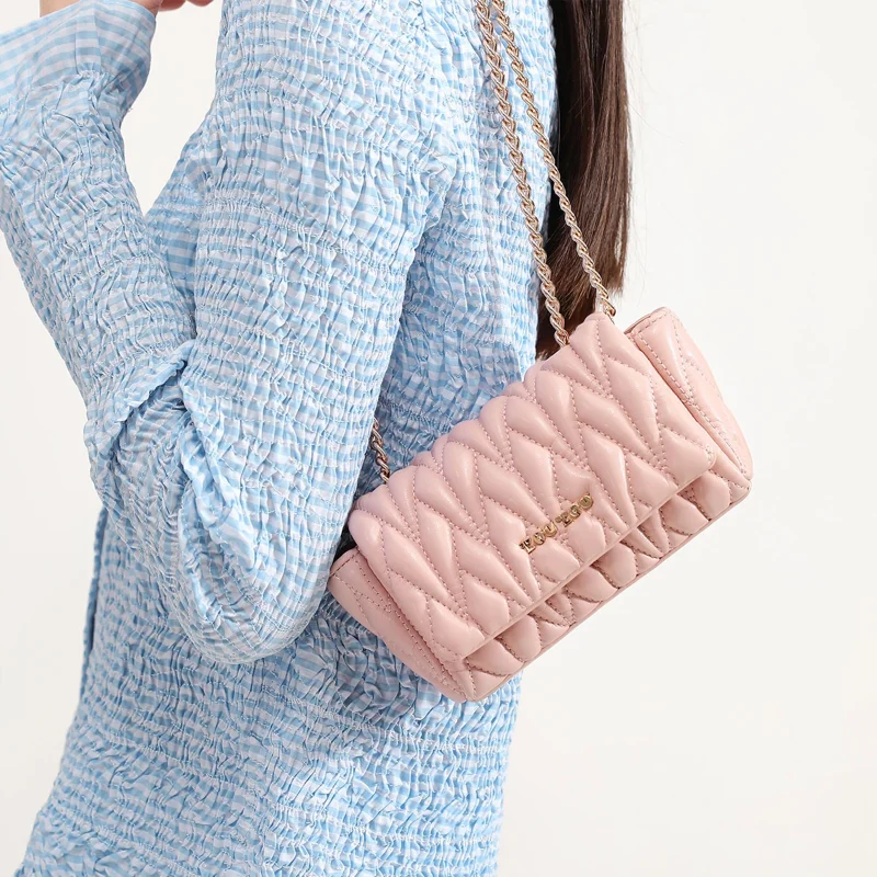 Eco High-Quality Quilted Chain Strap Crossbody Bag - Image 2
