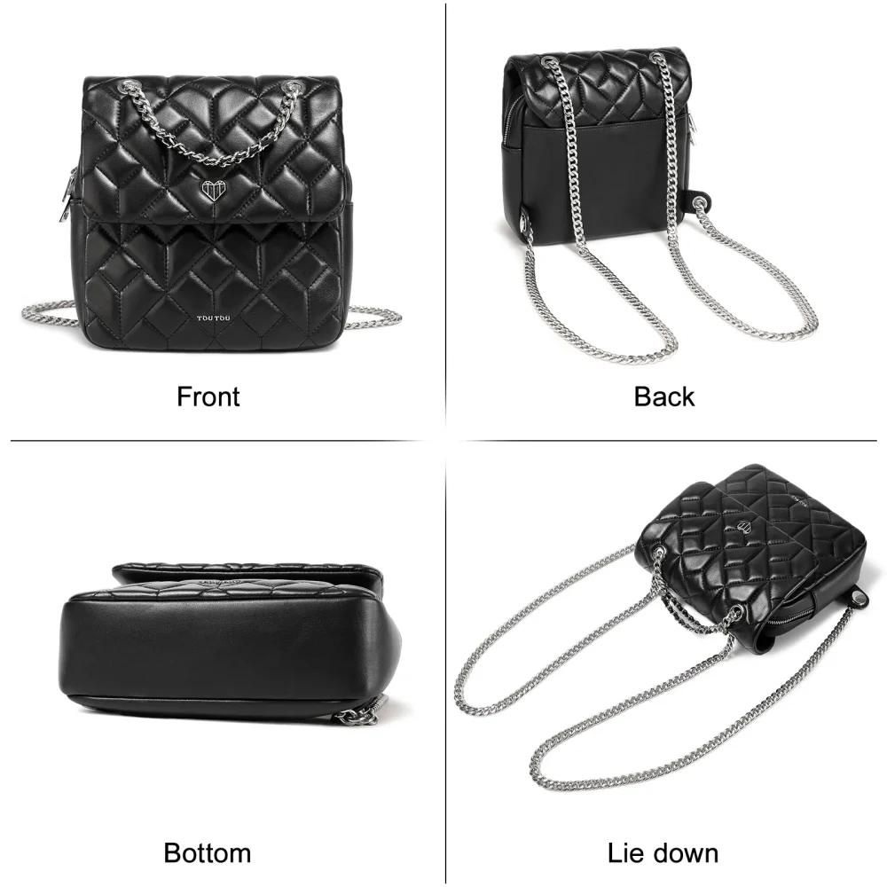 Quilted Luxury Diamond Lattice Backpack - Image 3