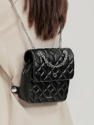 Quilted Luxury Diamond Lattice Backpack