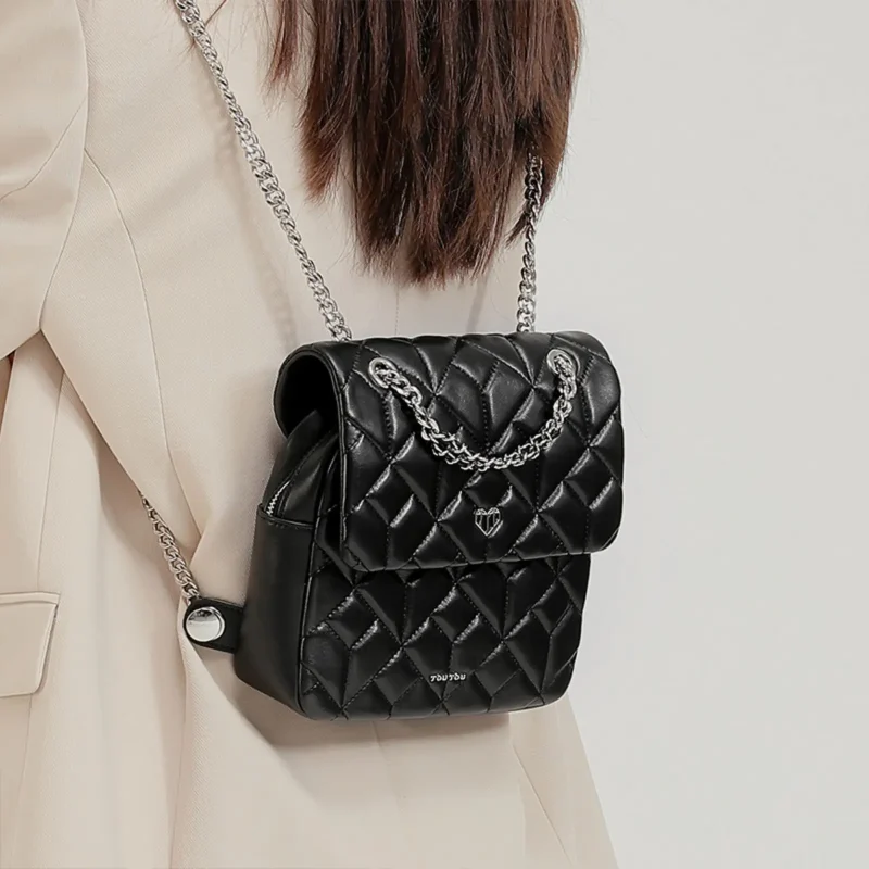 Quilted Luxury Diamond Lattice Backpack